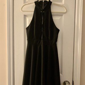 Black Open Front Dress